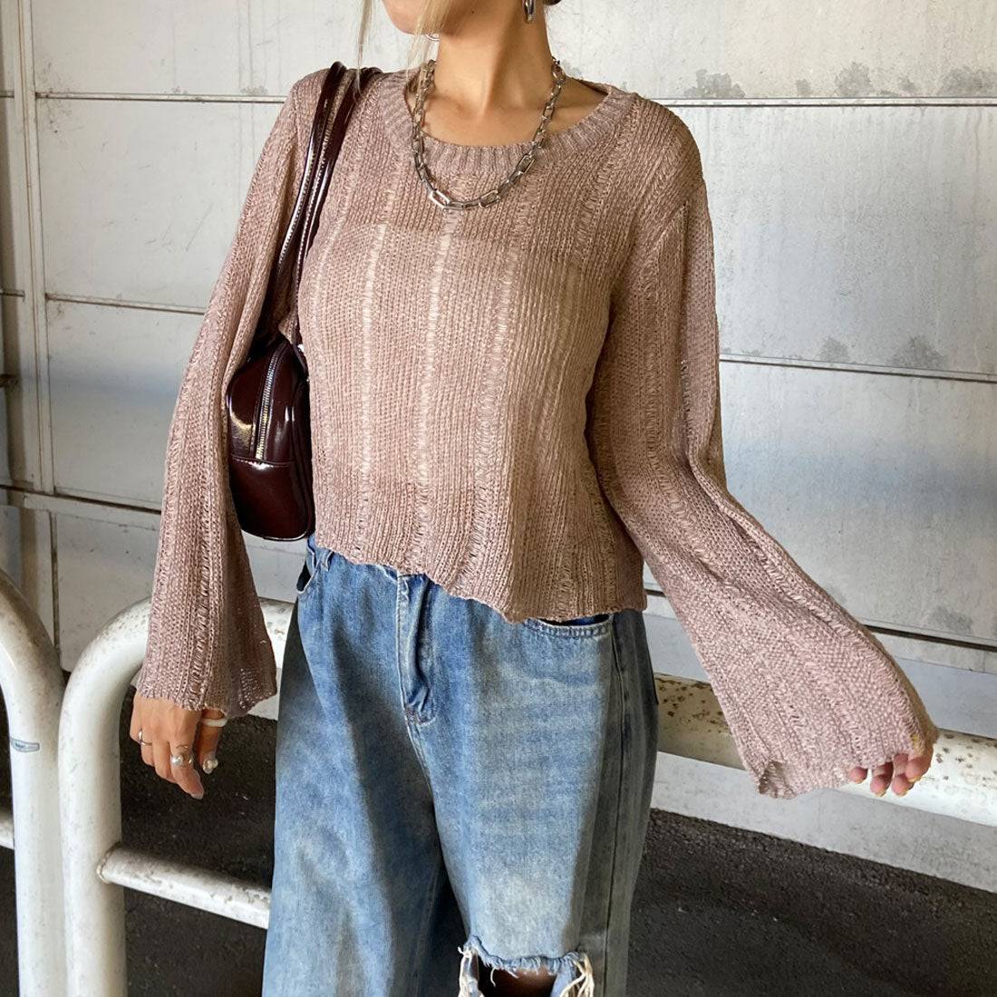 ノンヘッジ non-hedge 透かしプルオーバー (モカ) モカ