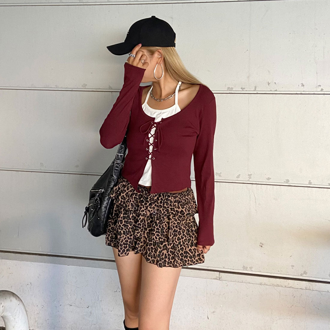 ノンヘッジ non-hedge カットティアードスカート (グレー) グレー