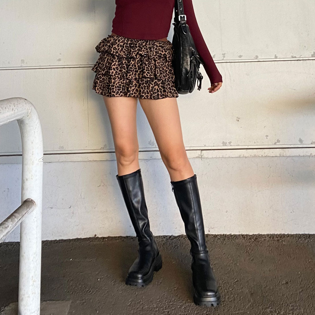 ノンヘッジ non-hedge カットティアードスカート (グレー) グレー