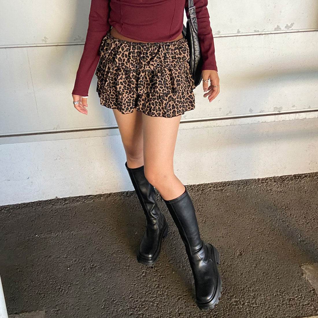 ノンヘッジ non-hedge カットティアードスカート (グレー) グレー