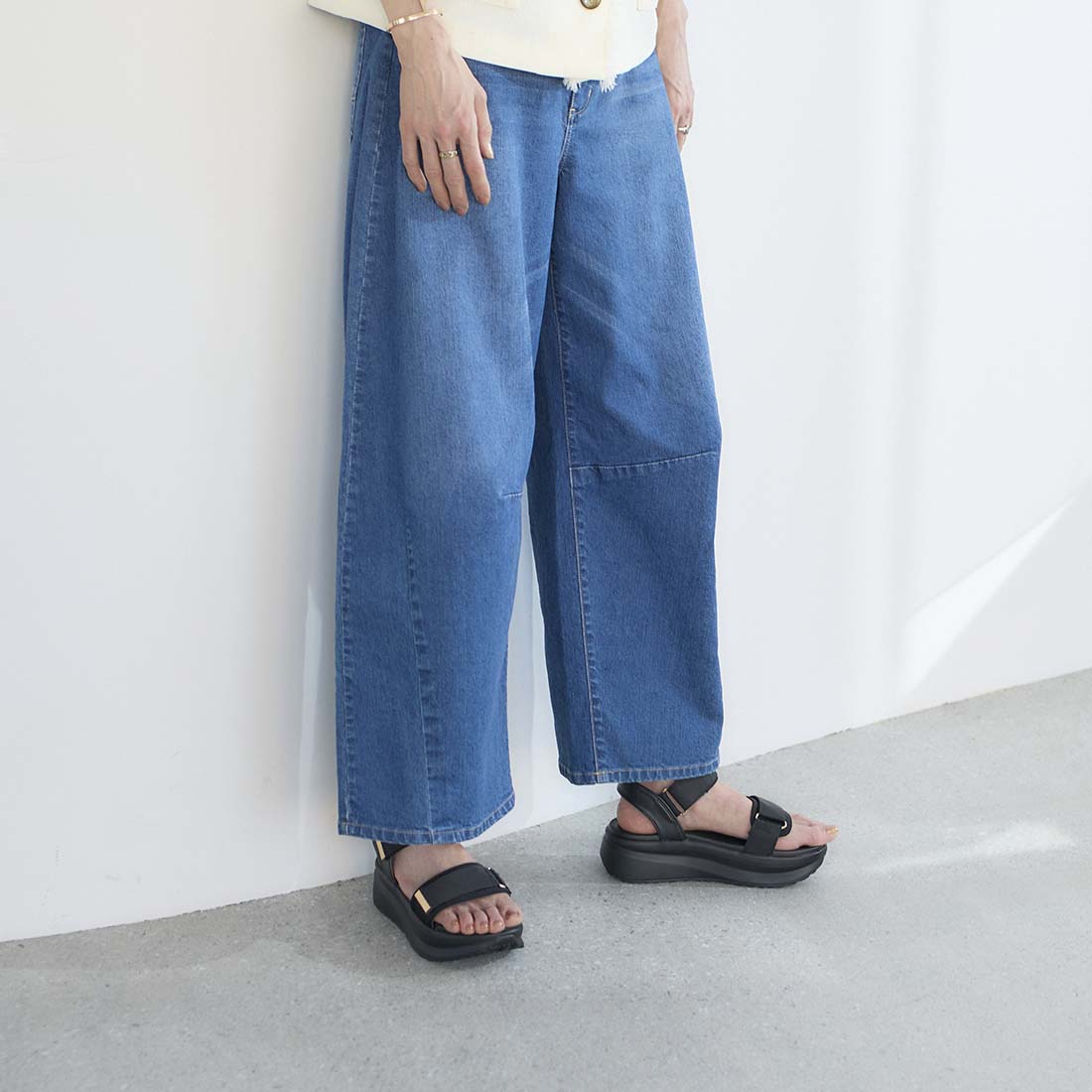 Noyau Thick-soled Satin Velcro Sports Sandals