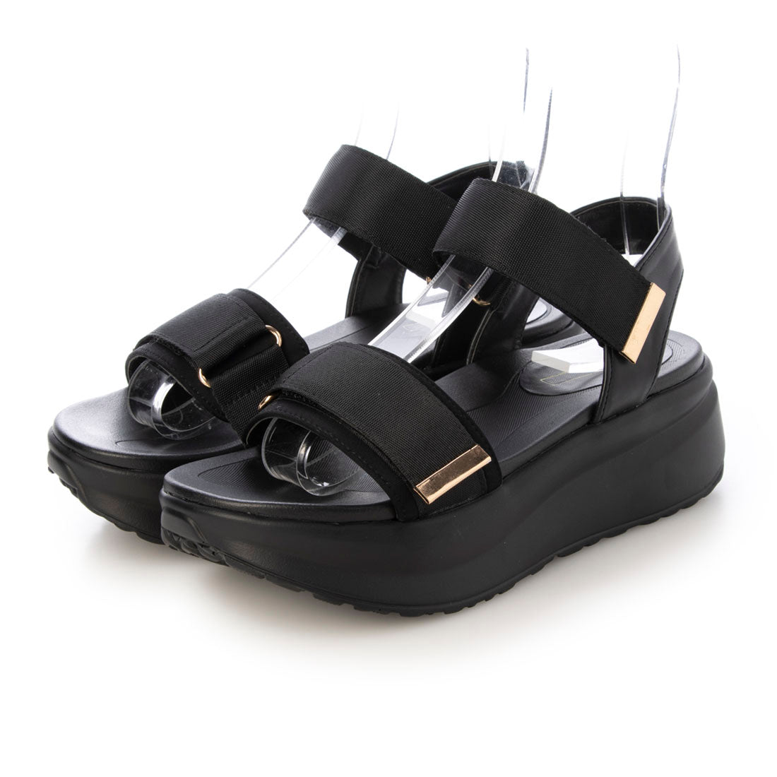 Noyau Thick-soled Satin Velcro Sports Sandals