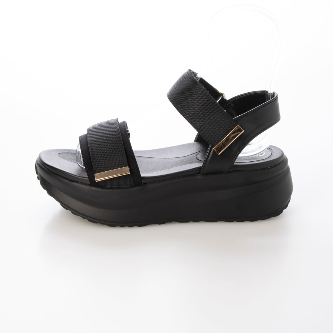 Noyau Thick-soled Satin Velcro Sports Sandals