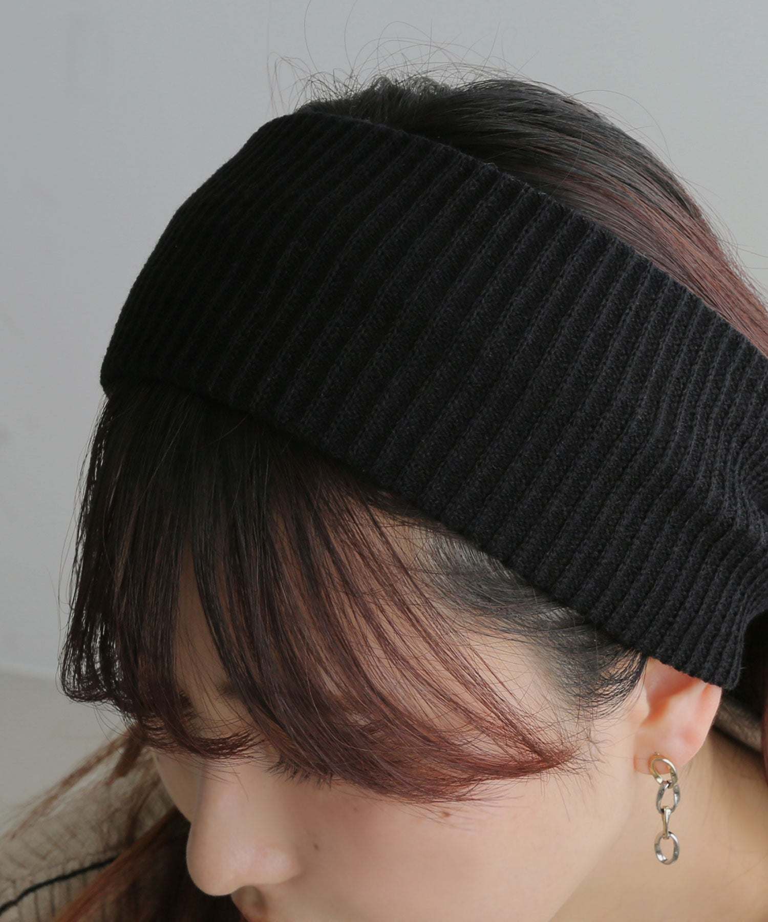 コレカラ colleca la ざっくりリブニットヘアバンド/ターバン (ブラック) ブラック