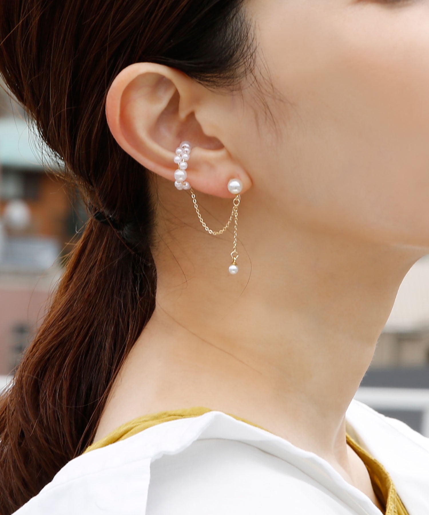 コレカラ colleca la パールイヤカフ×パール樹脂イヤリング (ゴールド) ゴールド