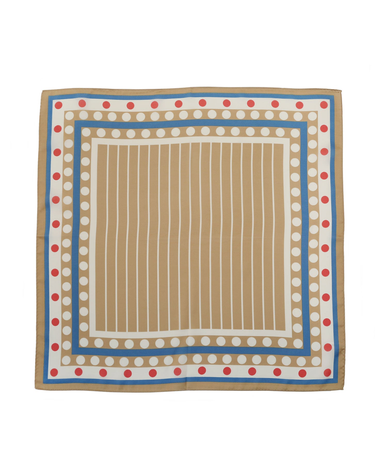 コレカラ colleca la ストライプ×ドット柄スカーフ (ベージュ) ベージュ