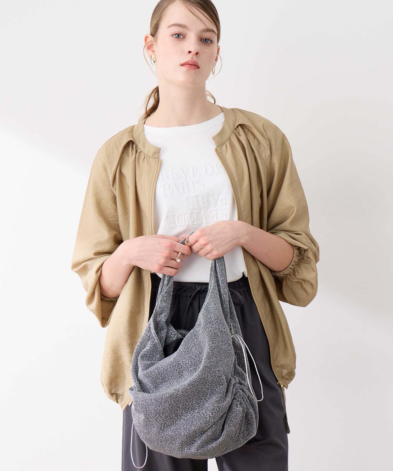 ルスークホリデー LE SOUK HOLIDAY グリッタートートBAG (シルバー) シルバー