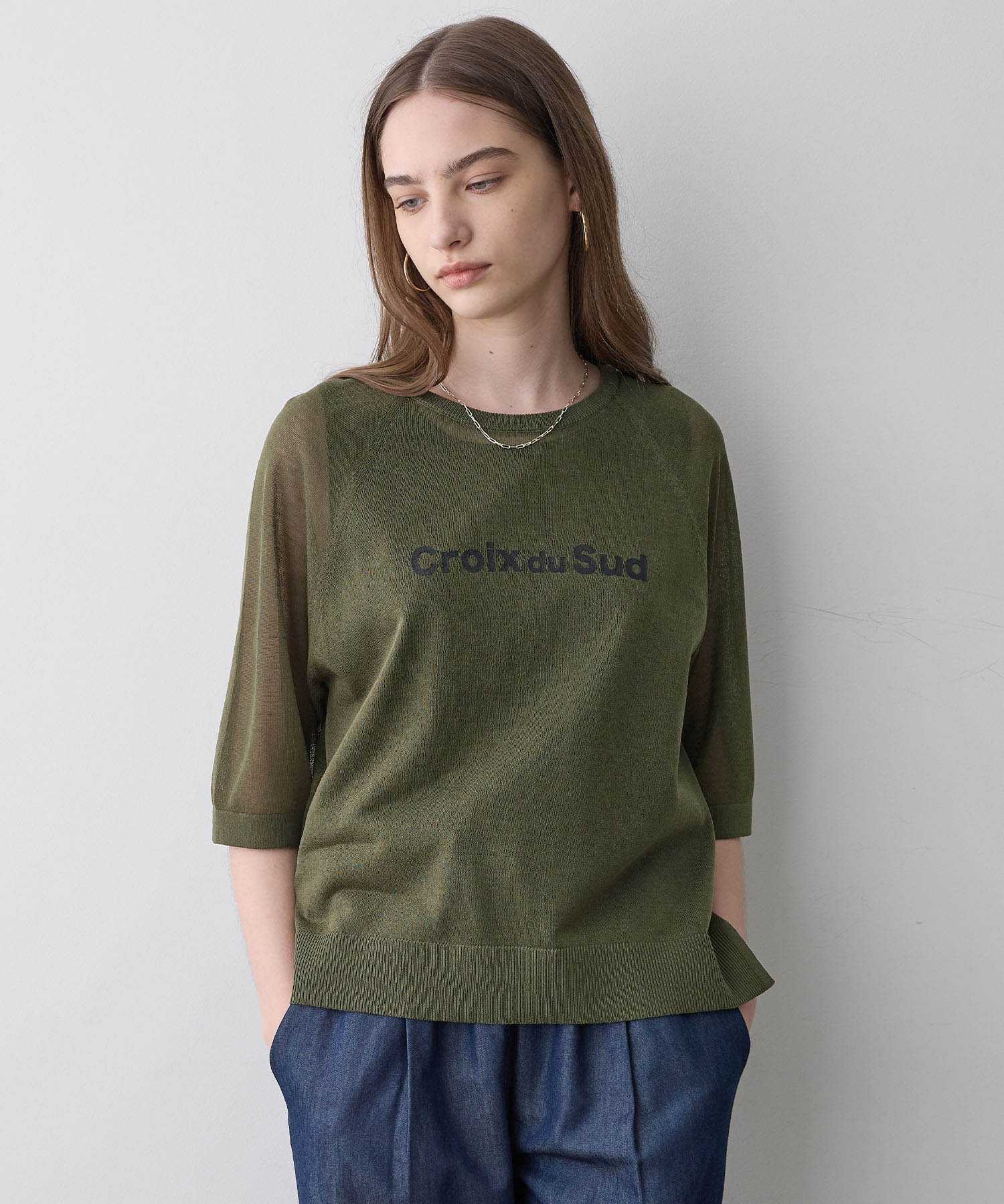ルスークホリデー LE SOUK HOLIDAY ロゴニットプルオーバー (グリーン) グリーン