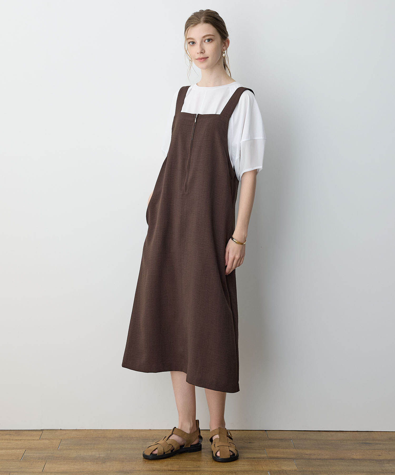 ルスークホリデー LE SOUK HOLIDAY リネンジャンスカ (ブラウン) ブラウン
