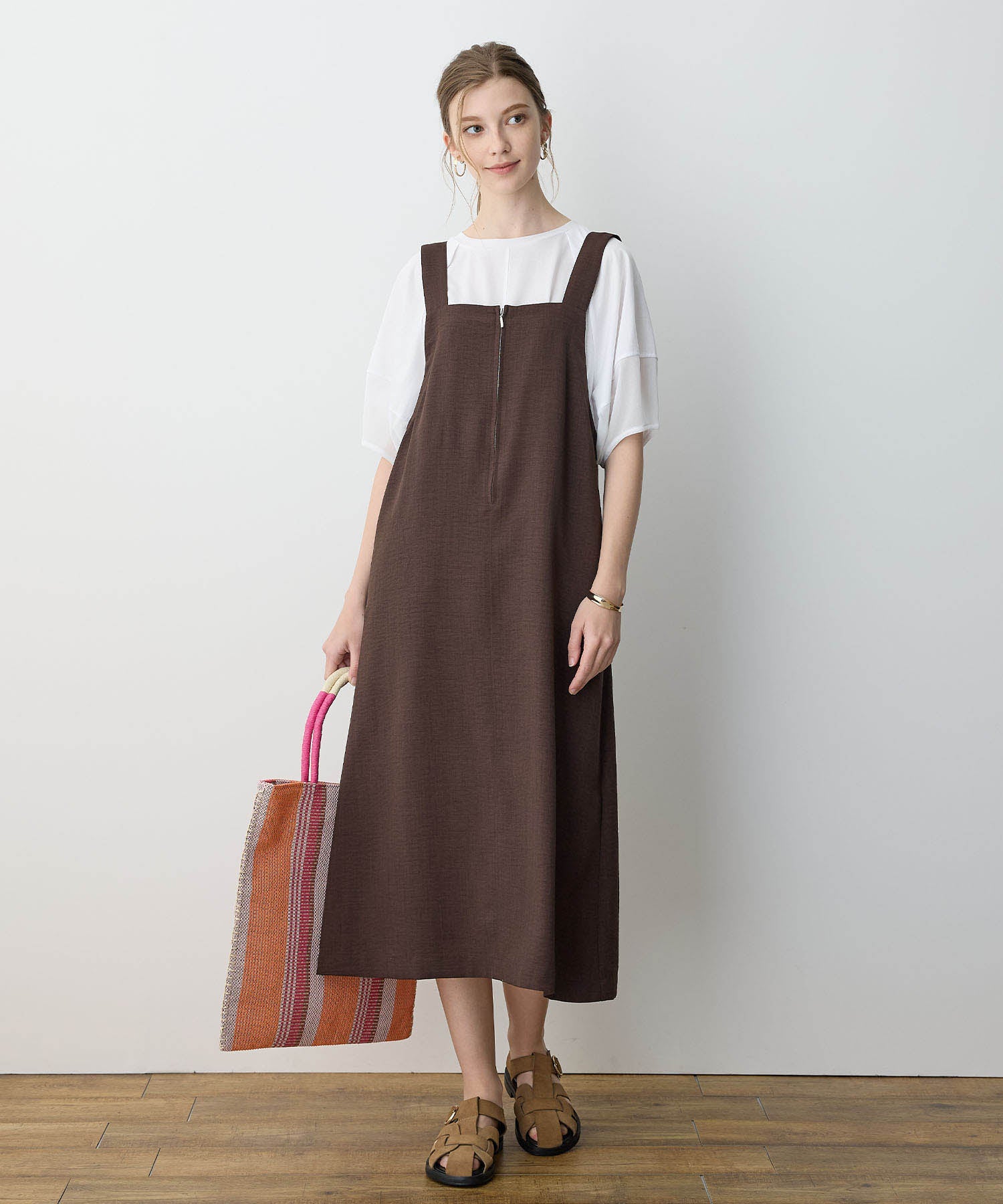 ルスークホリデー LE SOUK HOLIDAY リネンジャンスカ (ブラウン) ブラウン