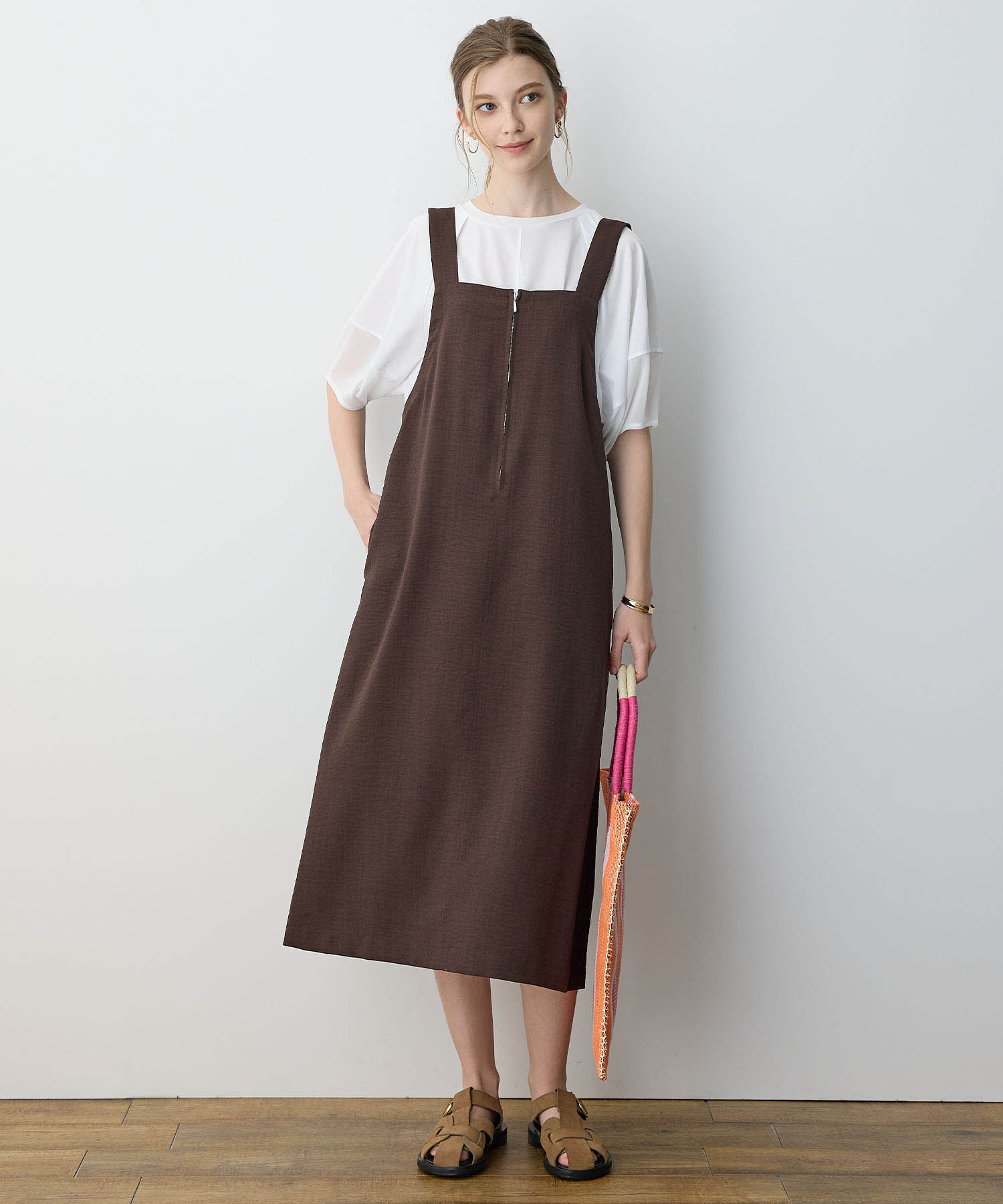 ルスークホリデー LE SOUK HOLIDAY リネンジャンスカ (ブラウン) ブラウン