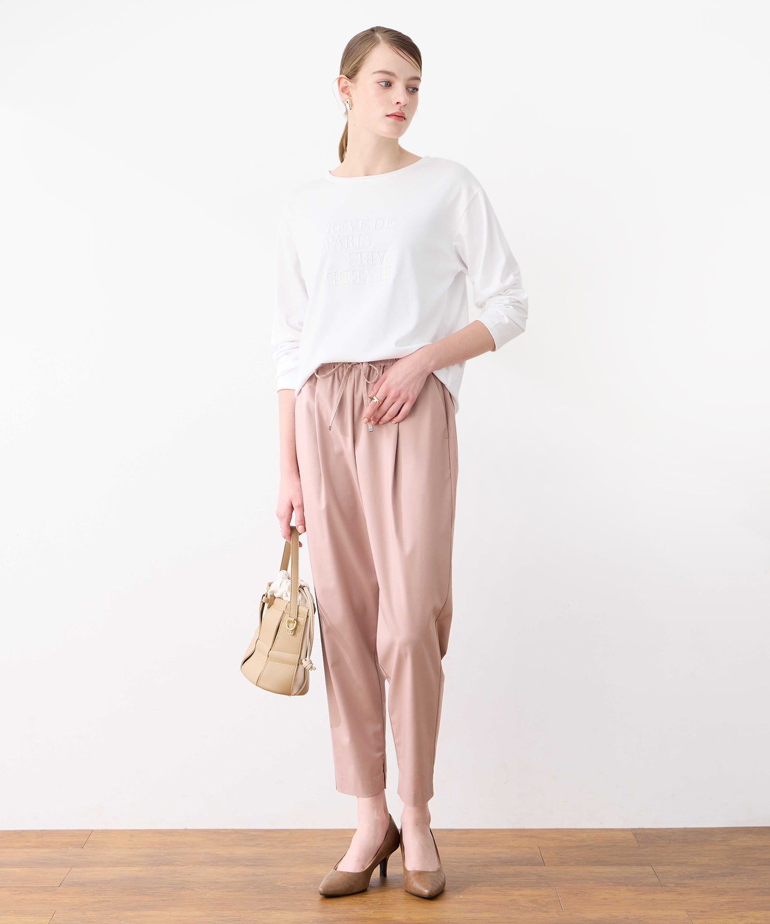 ルスークホリデー LE SOUK HOLIDAY 刺しゅうロングTシャツ (ブラック) ブラック