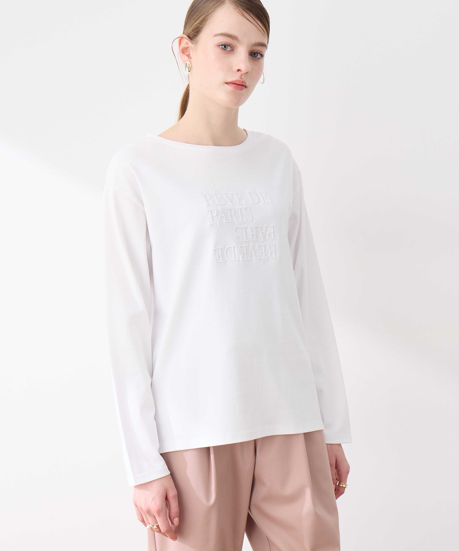 ルスークホリデー LE SOUK HOLIDAY 刺しゅうロングTシャツ (オフホワイト) オフホワイト