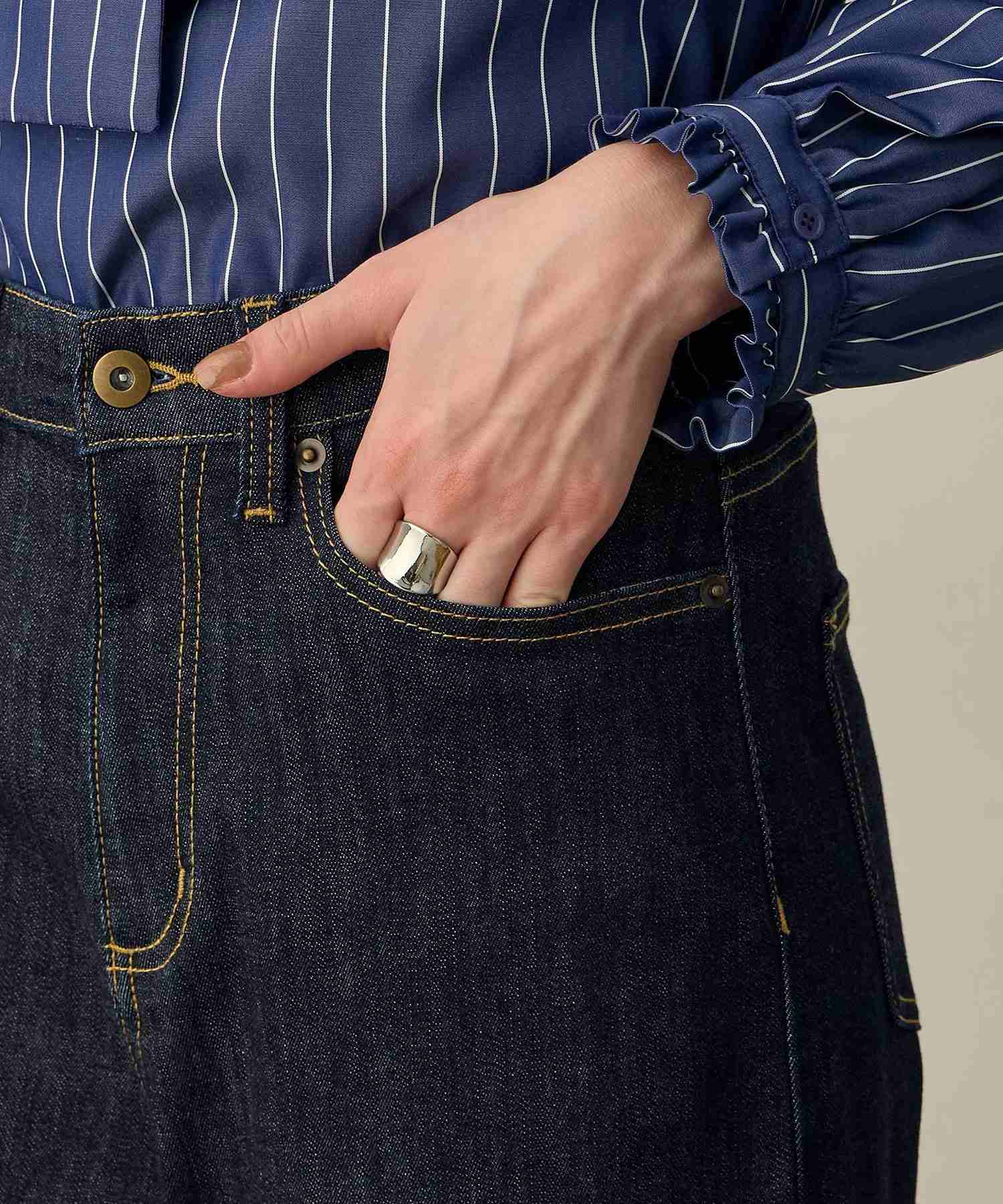 ルスークホリデー LE SOUK HOLIDAY ワイドデニムパンツ (ブラック) ブラック