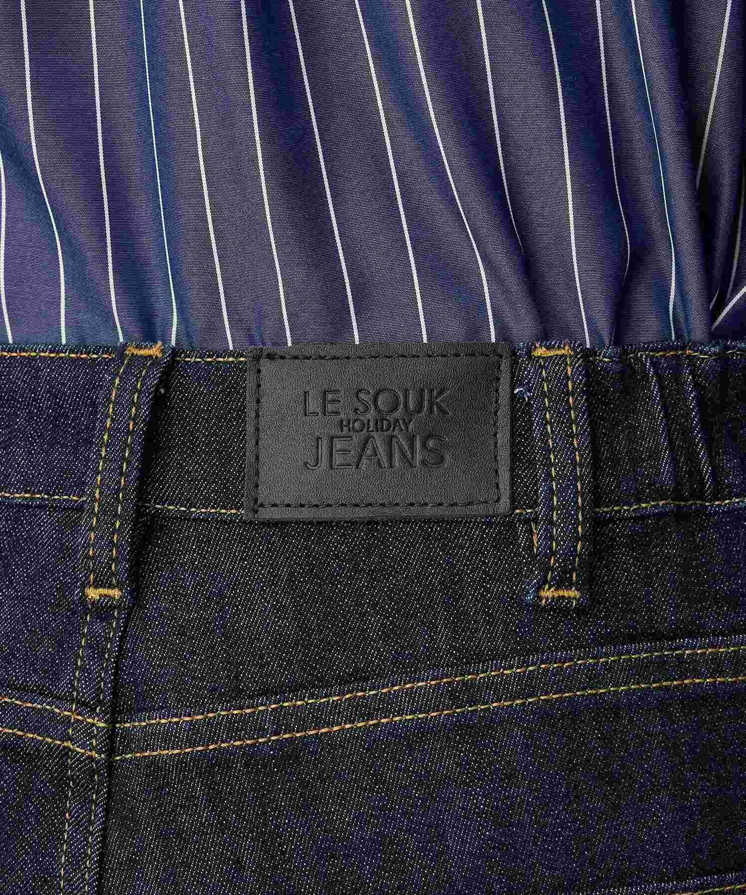 ルスークホリデー LE SOUK HOLIDAY ワイドデニムパンツ (ブラック) ブラック