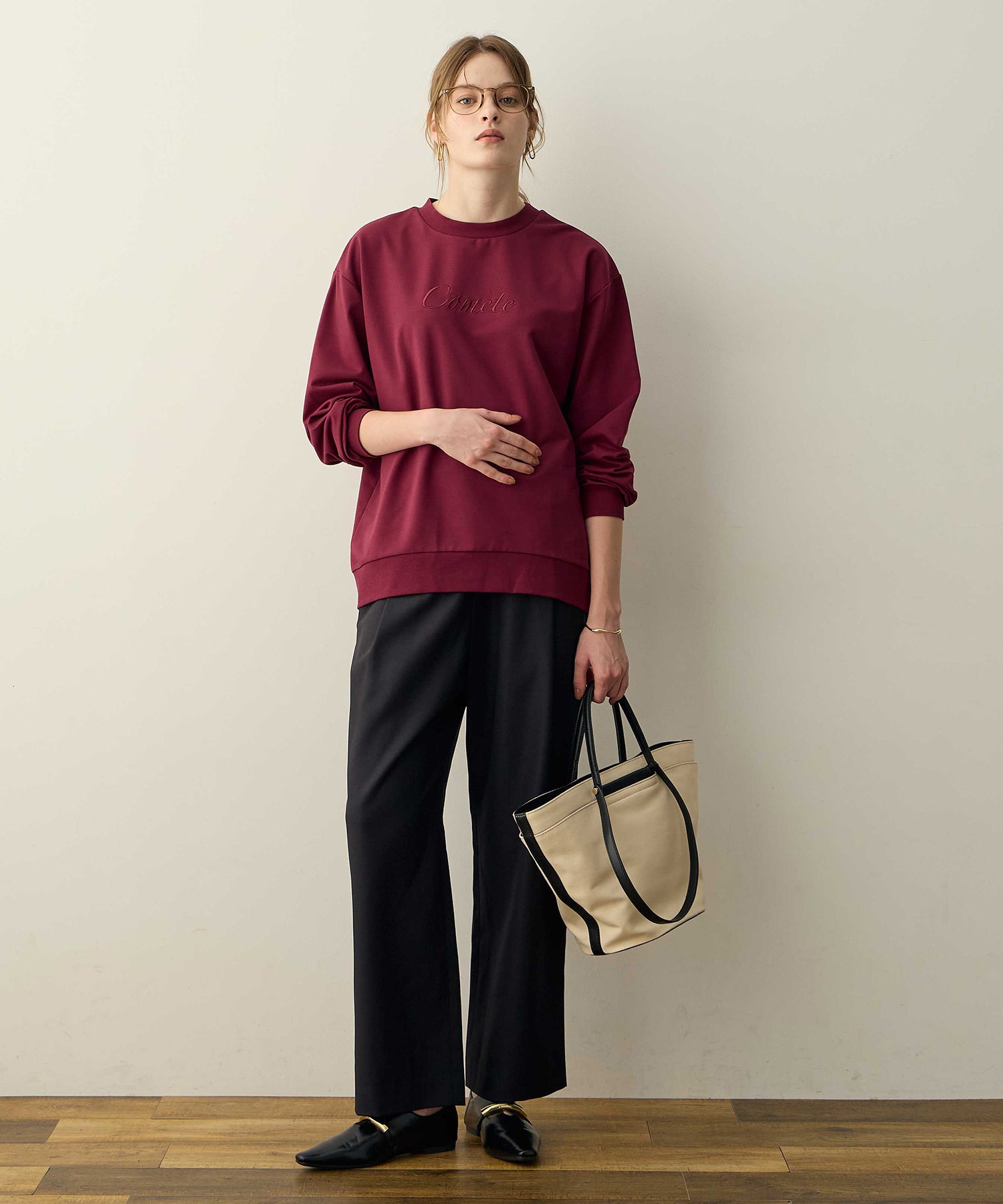 ルスークホリデー LE SOUK HOLIDAY 刺しゅうスウェット (ブラック) ブラック