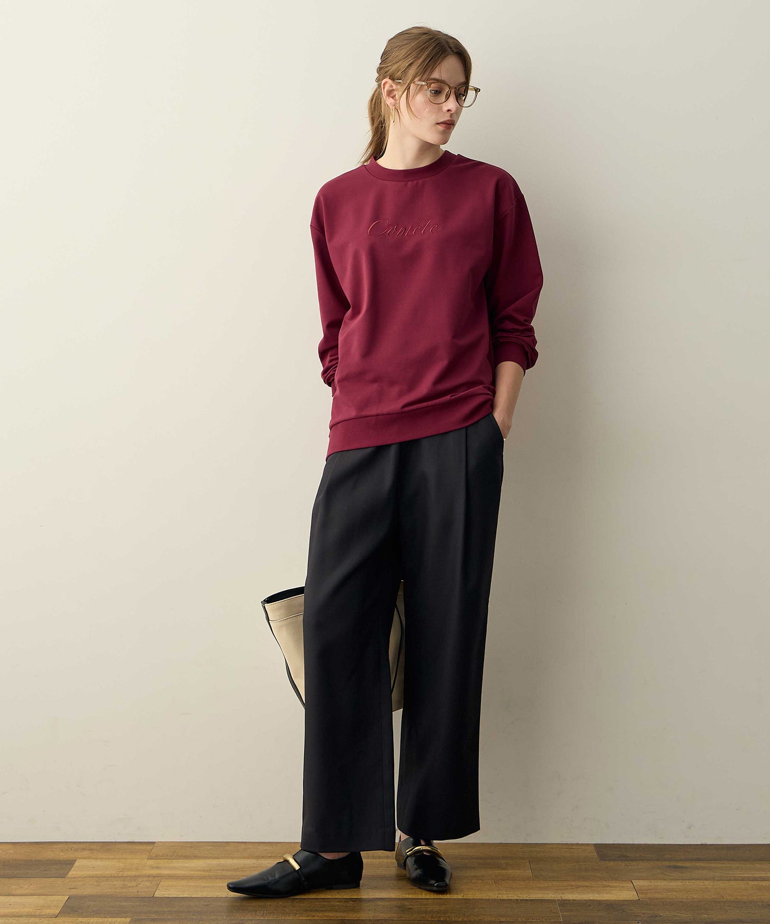 ルスークホリデー LE SOUK HOLIDAY 刺しゅうスウェット (ブラック) ブラック