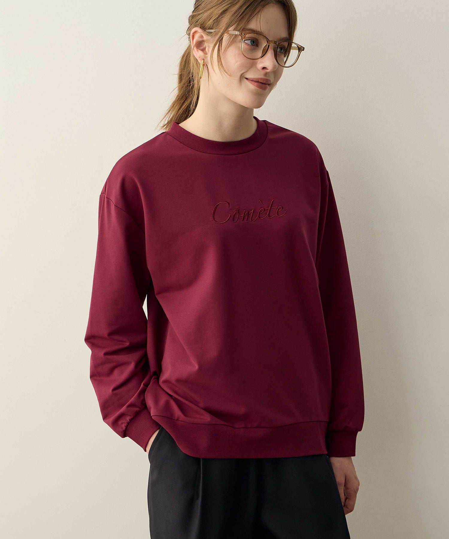 ルスークホリデー LE SOUK HOLIDAY 刺しゅうスウェット (ワイン) ワイン