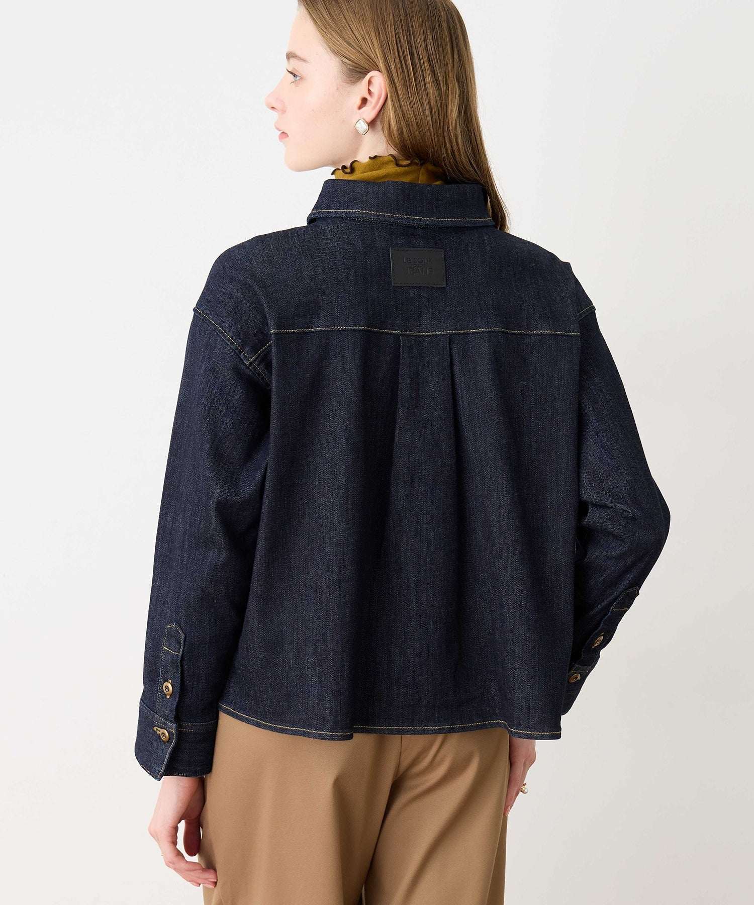 ルスークホリデー LE SOUK HOLIDAY デニムショートシャツ (ブラック) ブラック