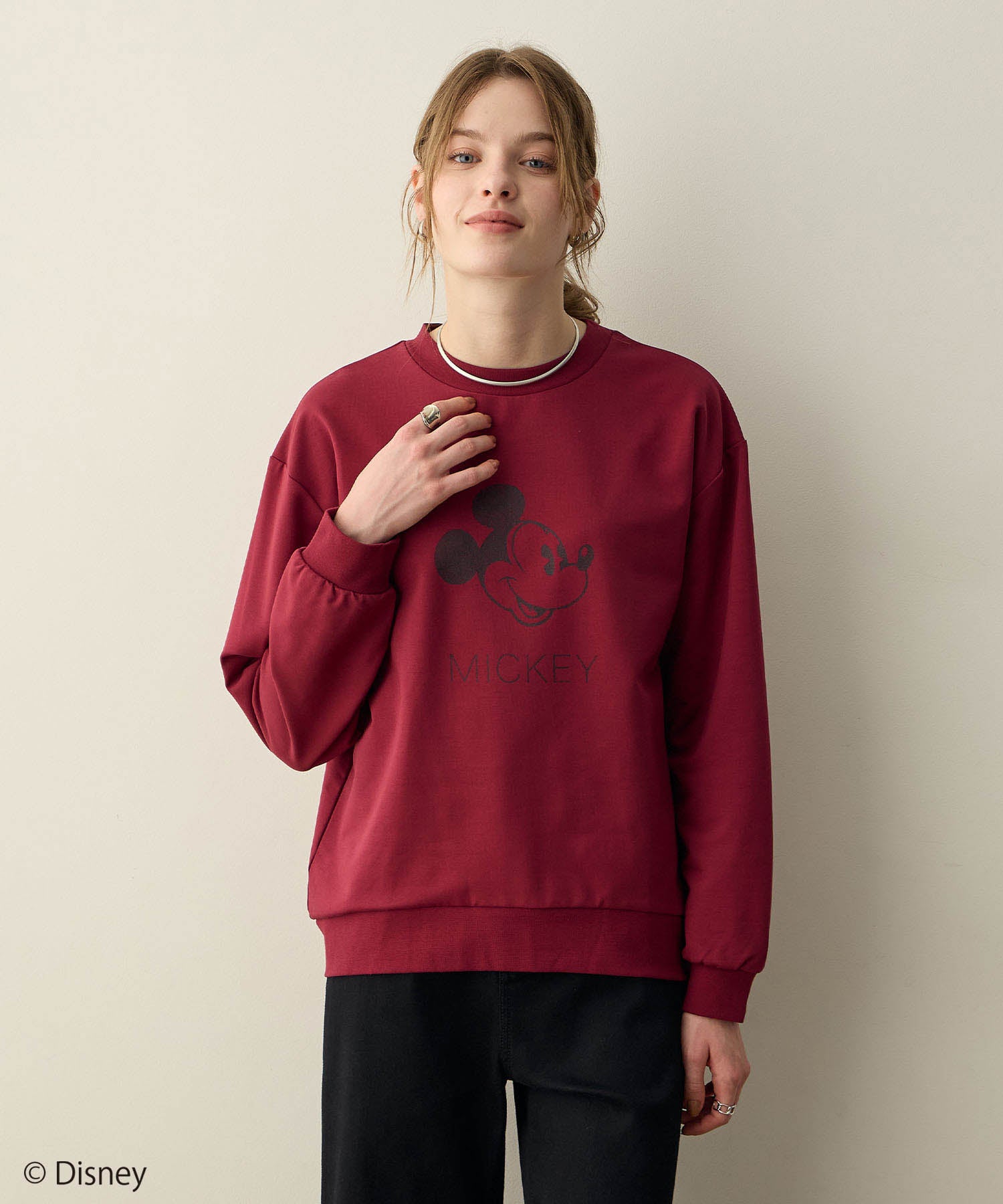 ルスークホリデー LE SOUK HOLIDAY Mickey Mouse/モチーフスウェット (オフホワイト) オフホワイト