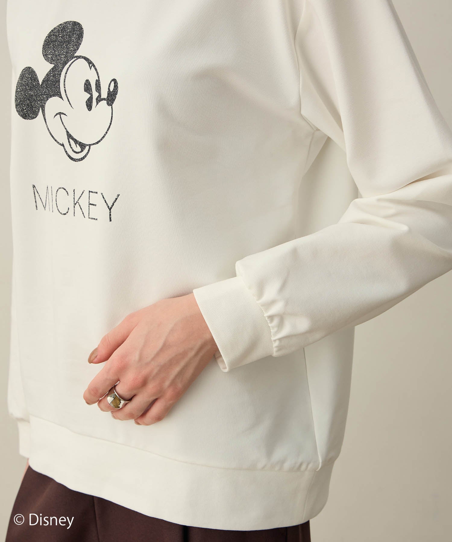 ルスークホリデー LE SOUK HOLIDAY Mickey Mouse/モチーフスウェット (オフホワイト) オフホワイト