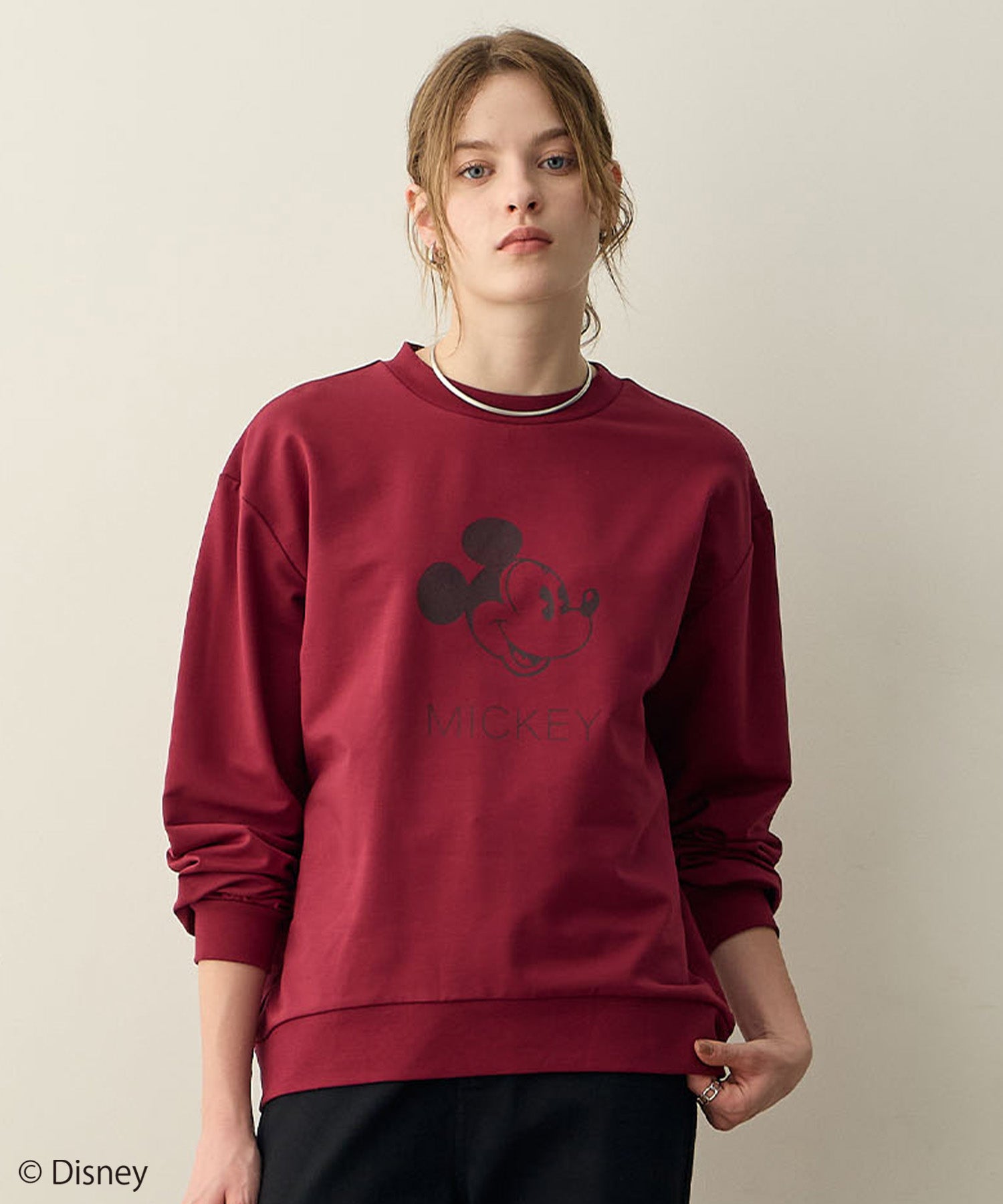 ルスークホリデー LE SOUK HOLIDAY Mickey Mouse/モチーフスウェット (ワイン) ワイン
