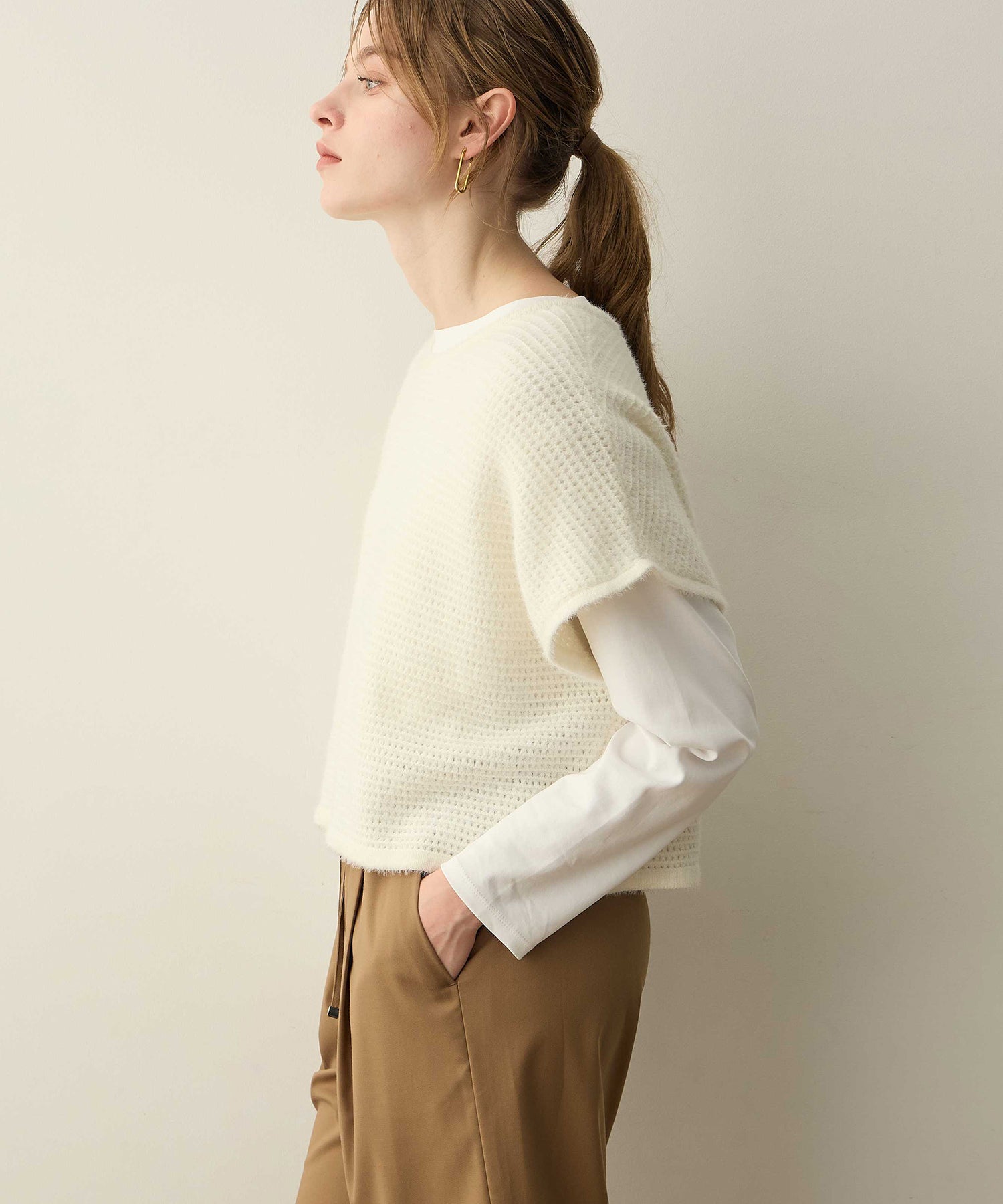 ルスークホリデー LE SOUK HOLIDAY ラメメッシュベスト (オフホワイト) オフホワイト