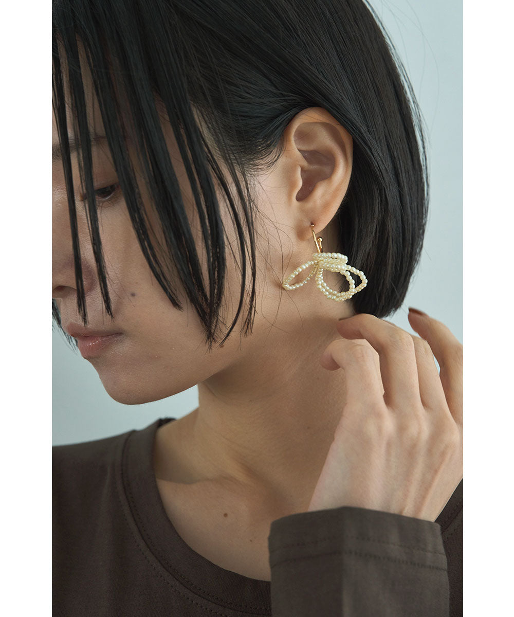 マージュール marjour PEARL FLOWER PIERCE (GOLD) GOLD