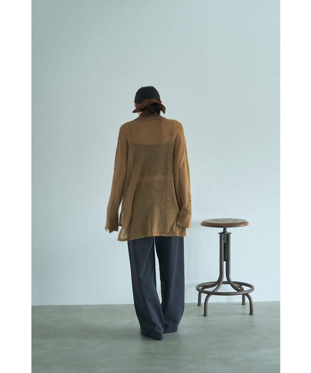 マージュール marjour SHEER SHIRT KNIT (BEIGE) BEIGE