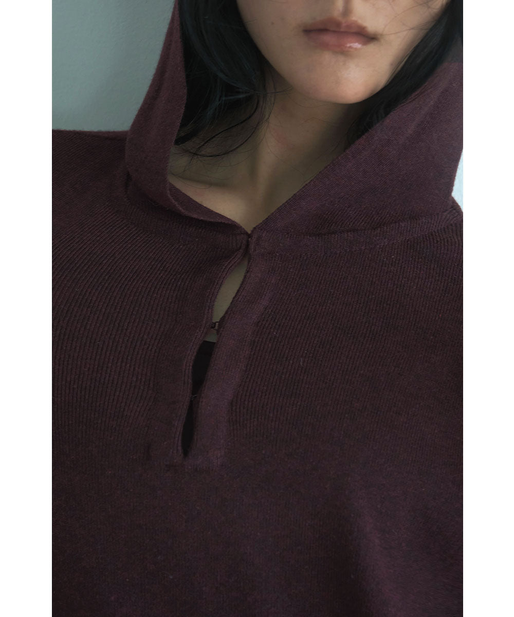 マージュール marjour HOODED KNIT ONEPIECE (BROWN) BROWN