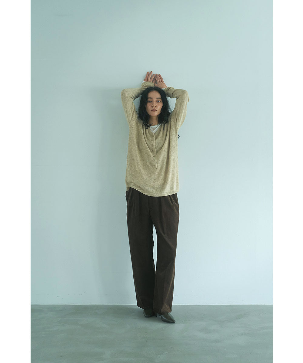 マージュール marjour NUANCE OVERSIZED HENRY KNIT (BEIGE) BEIGE
