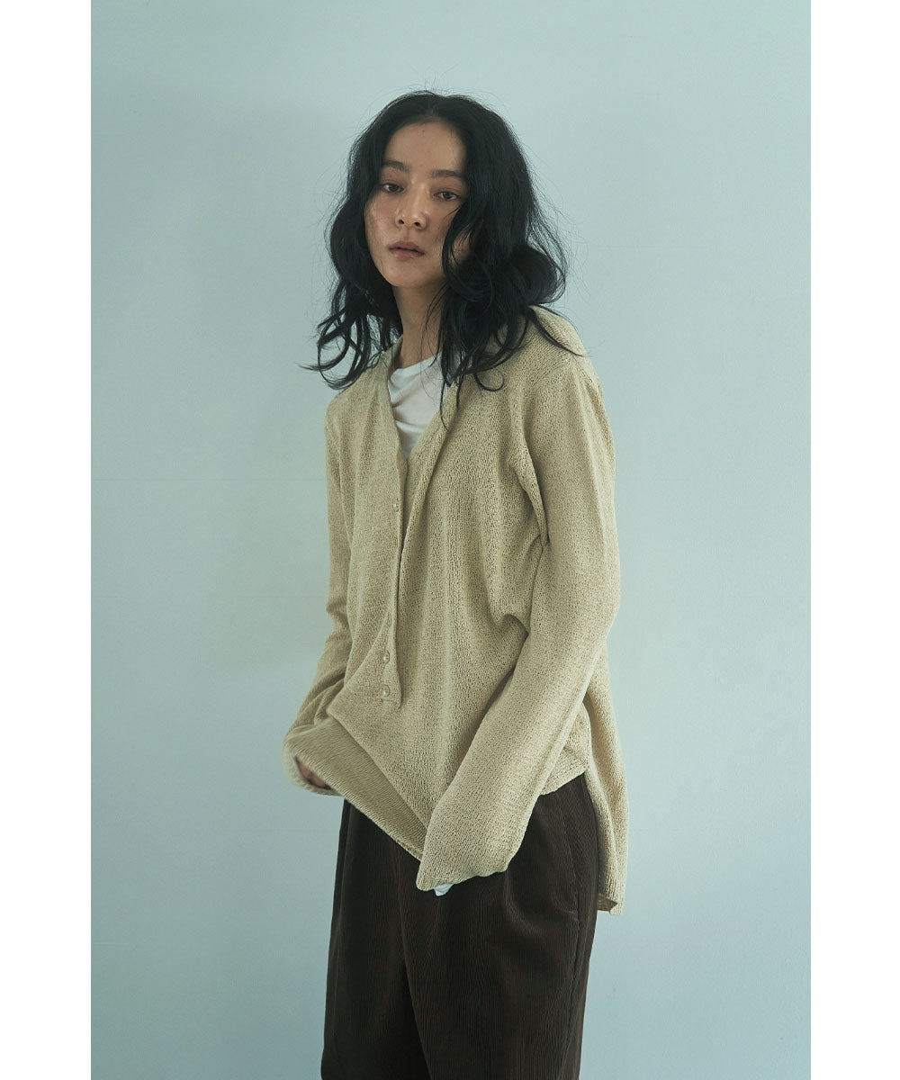 マージュール marjour NUANCE OVERSIZED HENRY KNIT (BEIGE) BEIGE