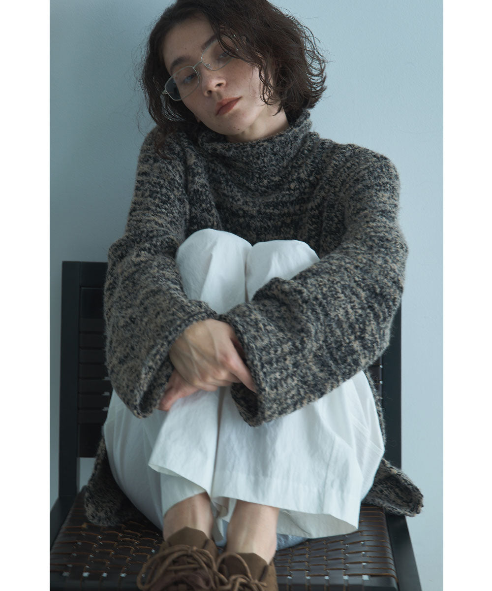 マージュール marjour MELANGE BOTTLE NECK KNIT (MOCHA) MOCHA