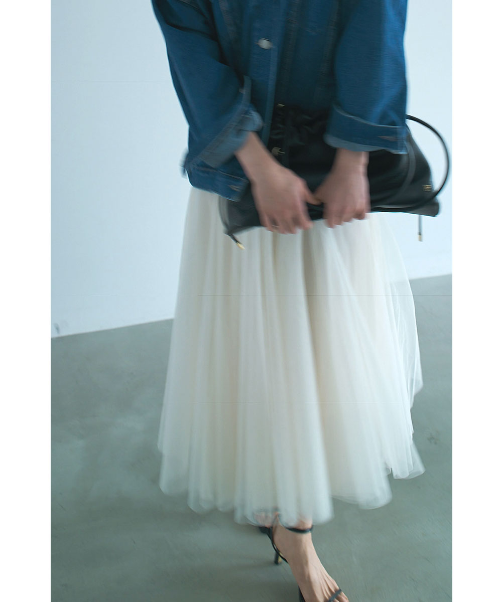 マージュール marjour LAYER TULLE SKIRT (IVORY) IVORY