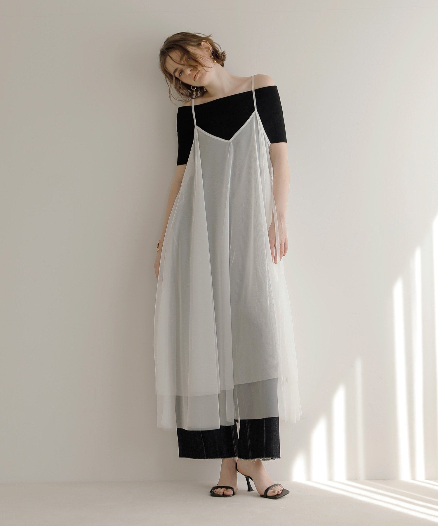 MIELI INVARIANT Mesh Sheer Layer Dress