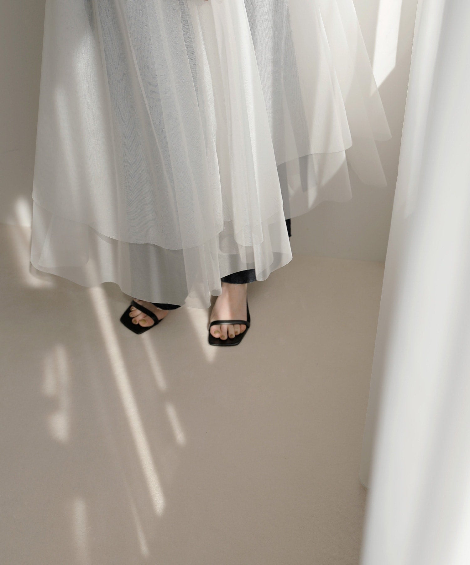 ミエリ インヴァリアント MIELI INVARIANT Mesh Sheer Layer Dress