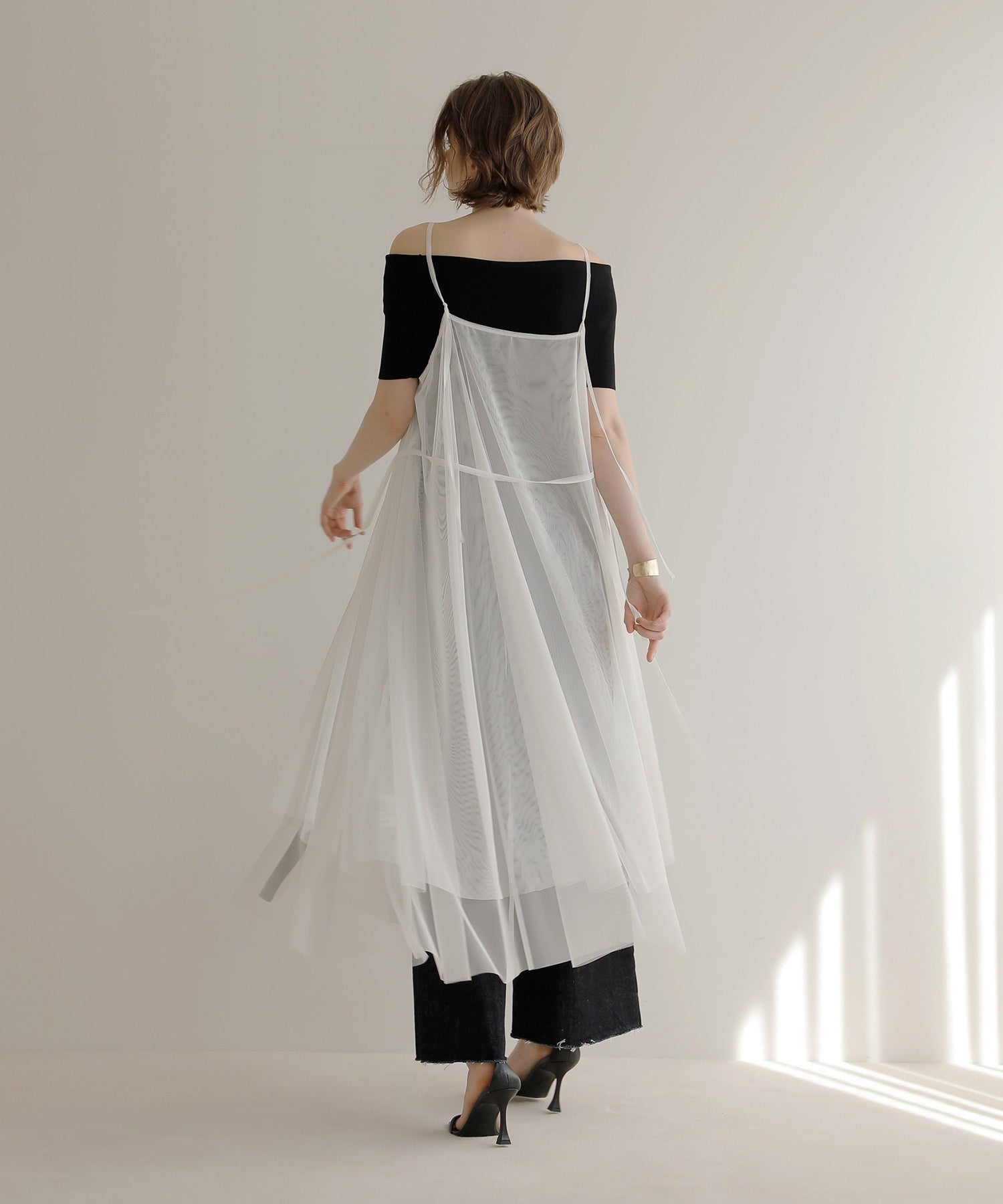 ミエリ インヴァリアント MIELI INVARIANT Mesh Sheer Layer Dress