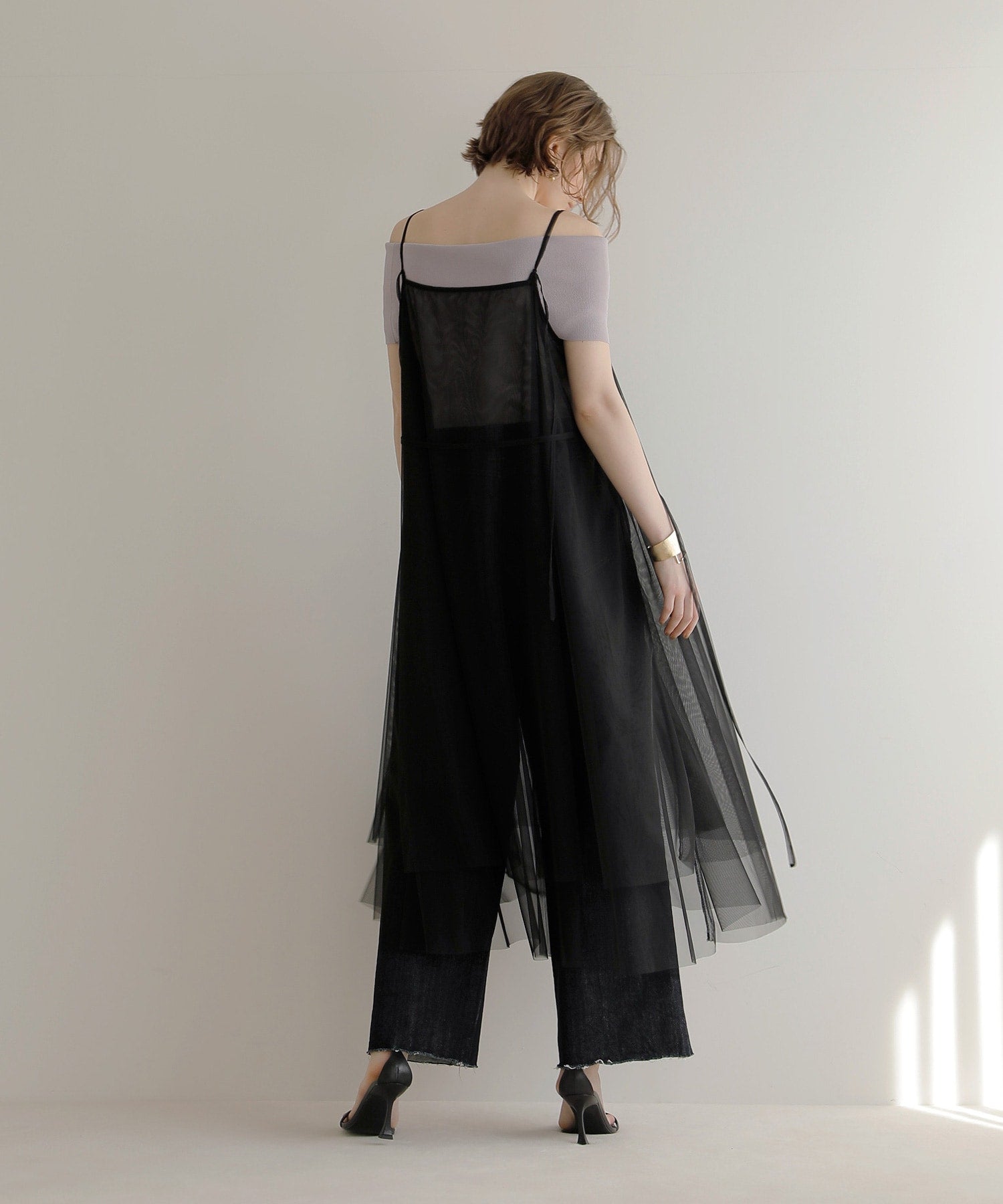 ミエリ インヴァリアント MIELI INVARIANT Mesh Sheer Layer Dress