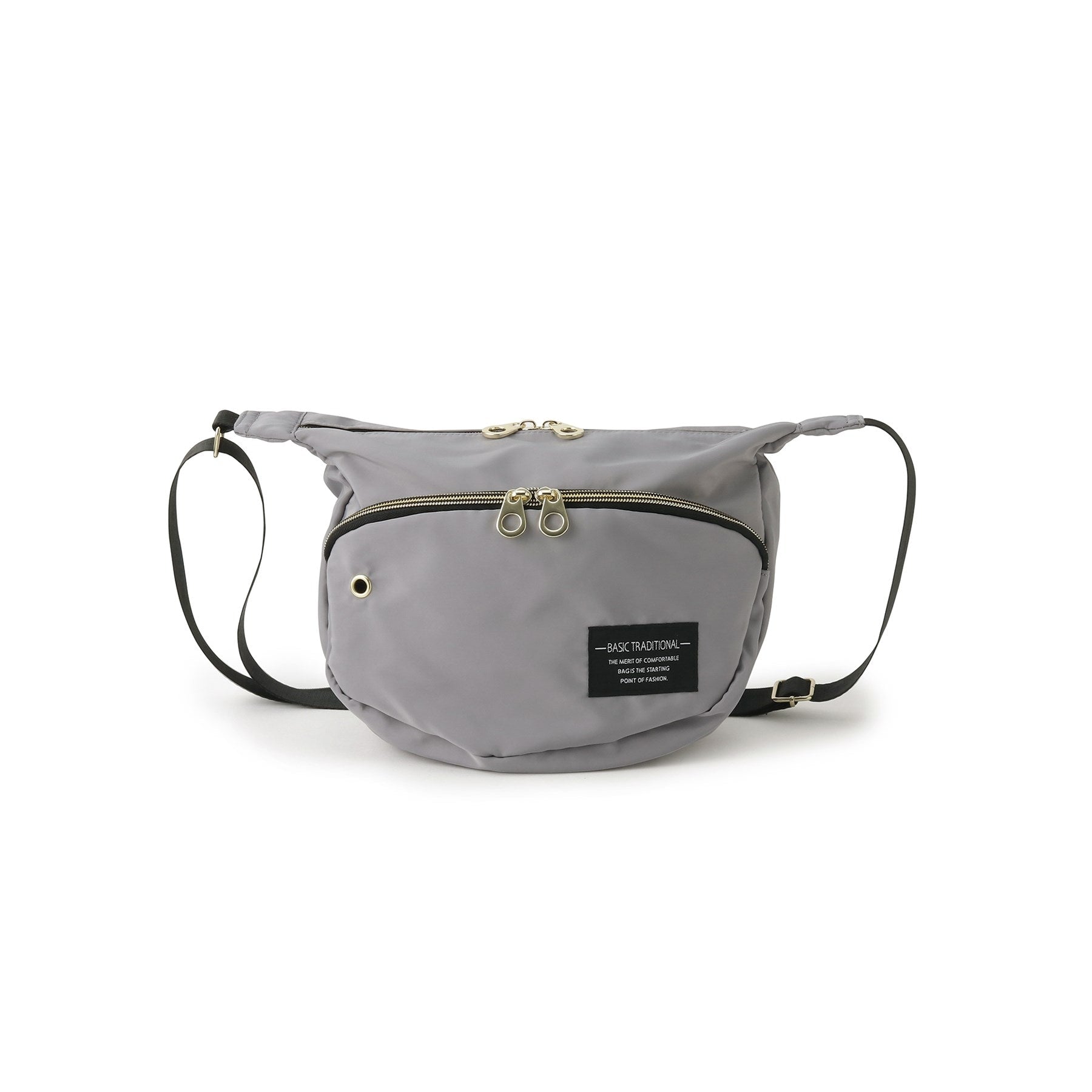 オーバータッシェ Ober Tashe 防花粉 軽量 高密度ポリ半月ミニショルダー,グレー(012)