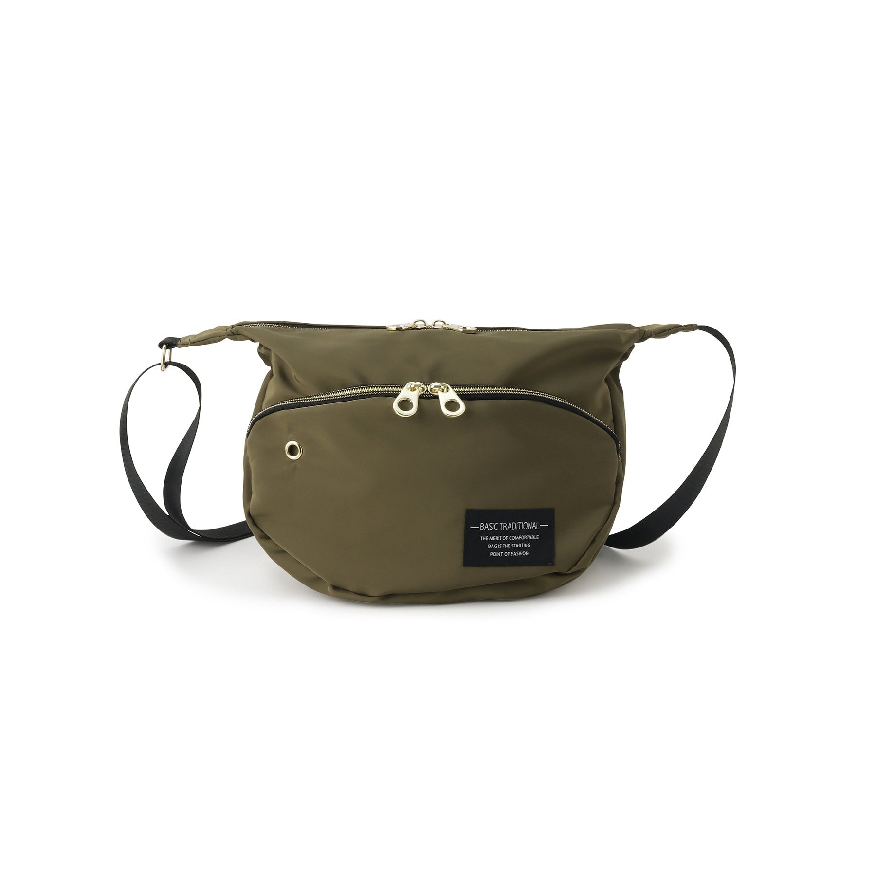 オーバータッシェ Ober Tashe 防花粉 軽量 高密度ポリ半月ミニショルダー,カーキ(027)