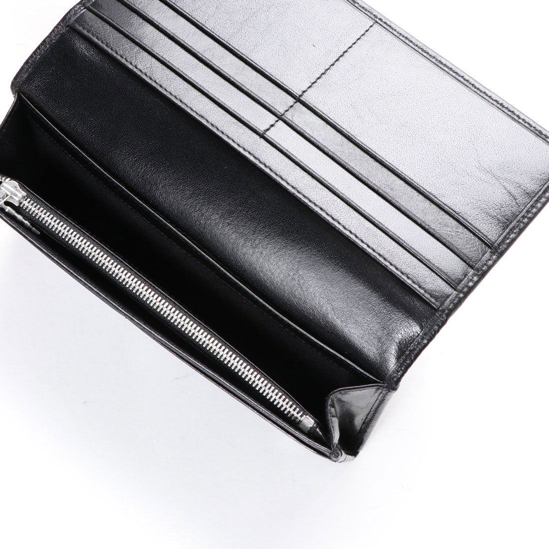 <ロングセラー>オティアス Otias ベジタブルタンニンなめしバッファローレザー 二つ折り長財布/かぶせウォレット (ブラック) BK