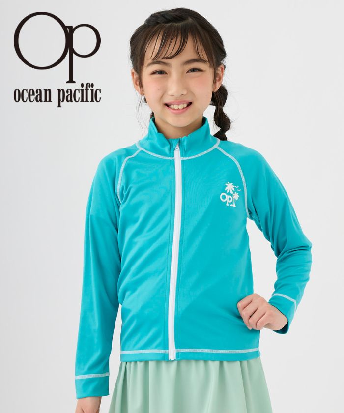 オーシャンパシフィック Ocean Pacific 【OP】 UVカット KIDSラッシュガード 【返品不可商品】,ターコイズ