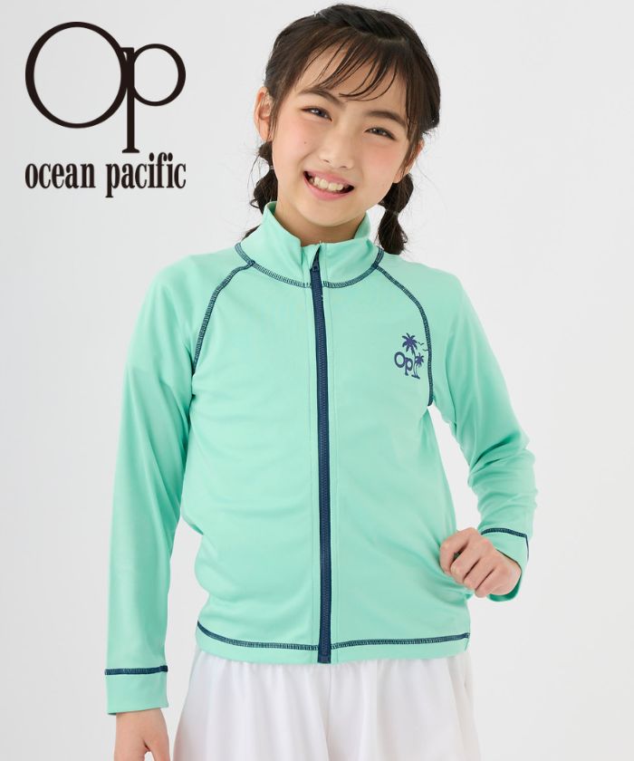 オーシャンパシフィック Ocean Pacific 【OP】 UVカット KIDSラッシュガード 【返品不可商品】,ミント