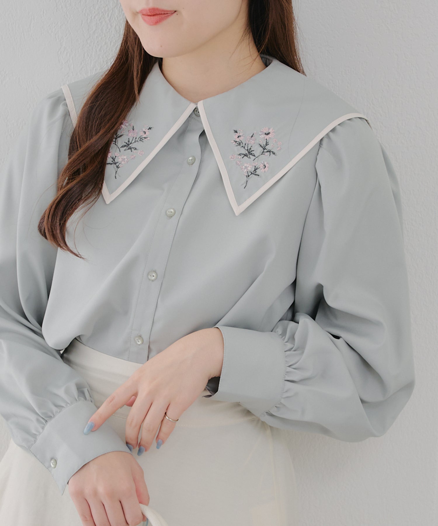 オリーブ デ オリーブ OLIVE des OLIVE 衿刺繍BL