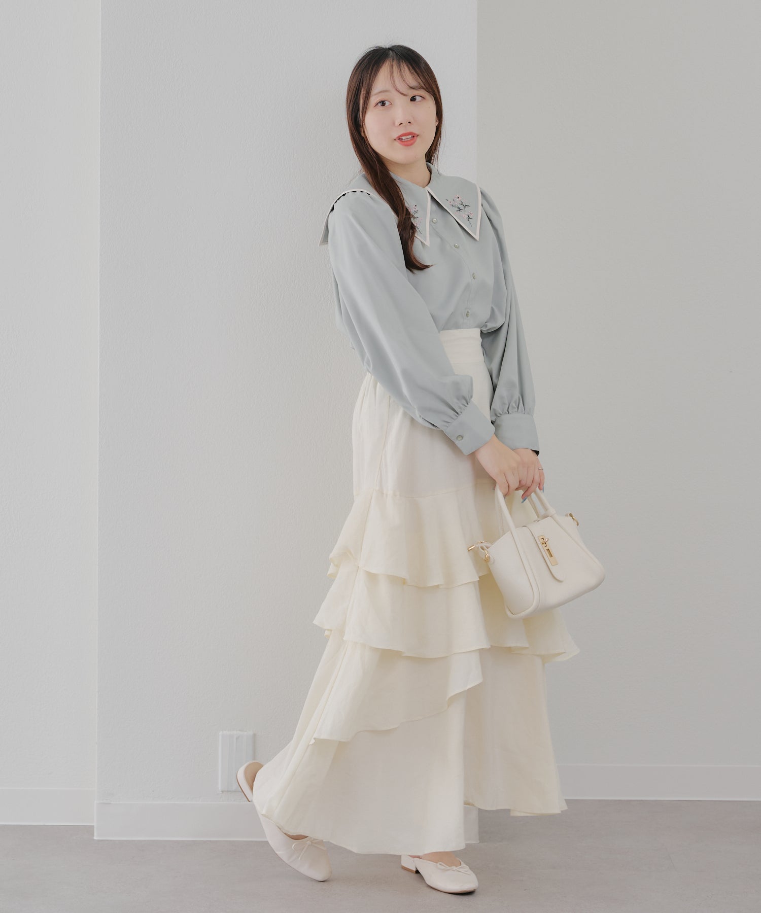 オリーブ デ オリーブ OLIVE des OLIVE 衿刺繍BL