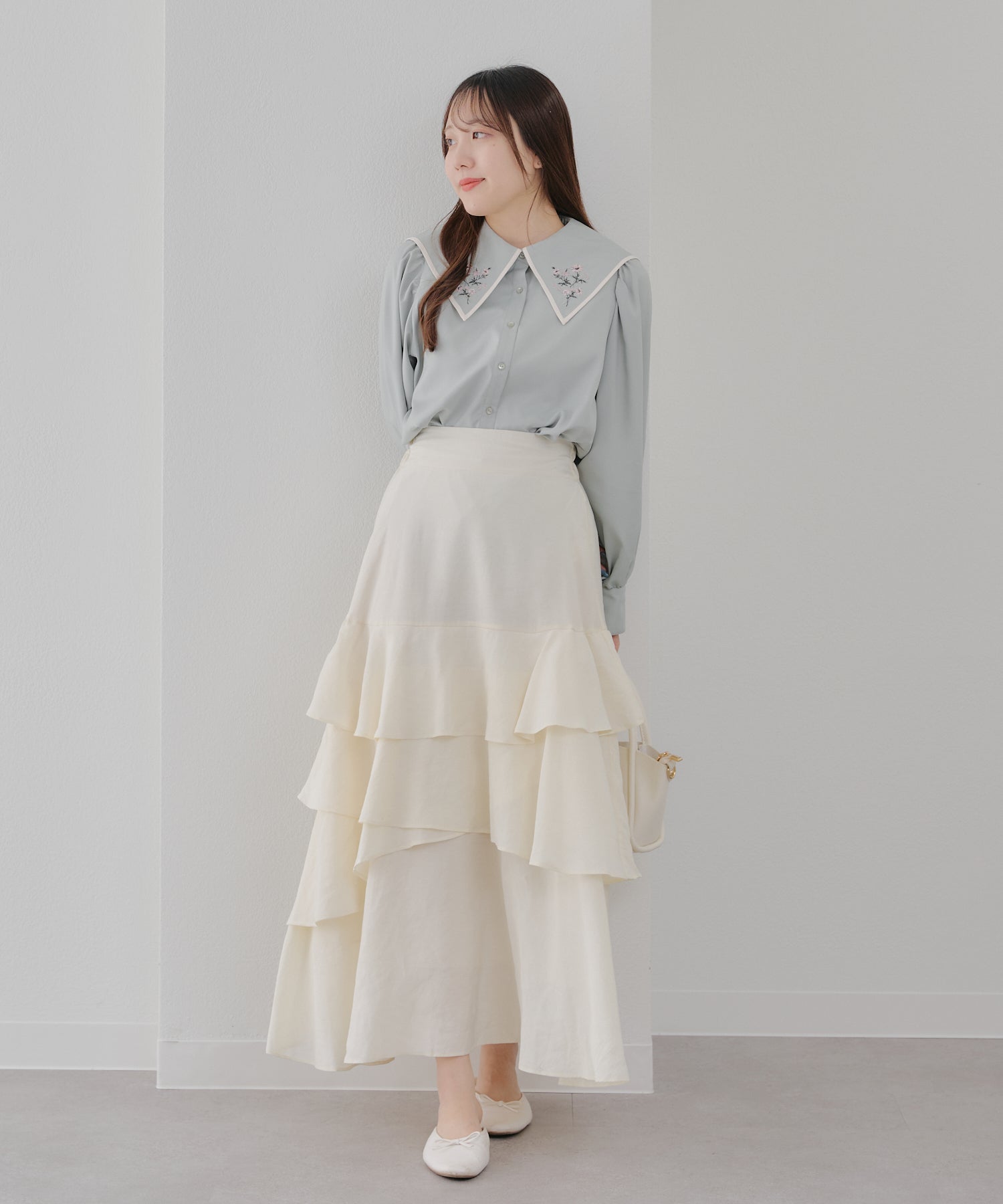 オリーブ デ オリーブ OLIVE des OLIVE 衿刺繍BL