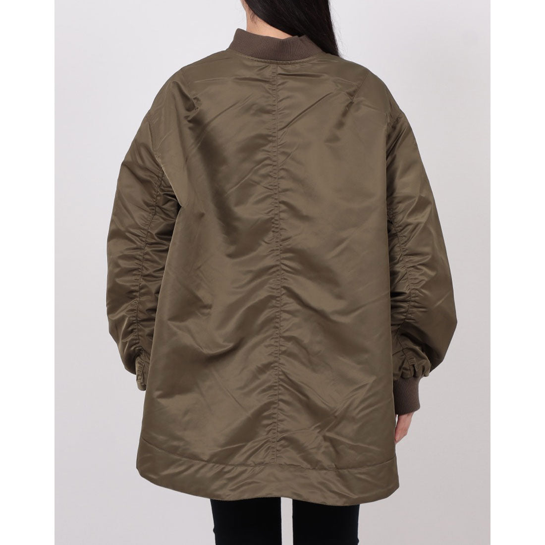 オムネス OMNES ナイロンAライン裾ボリュームブルゾン MA-1 (カーキ) カーキ