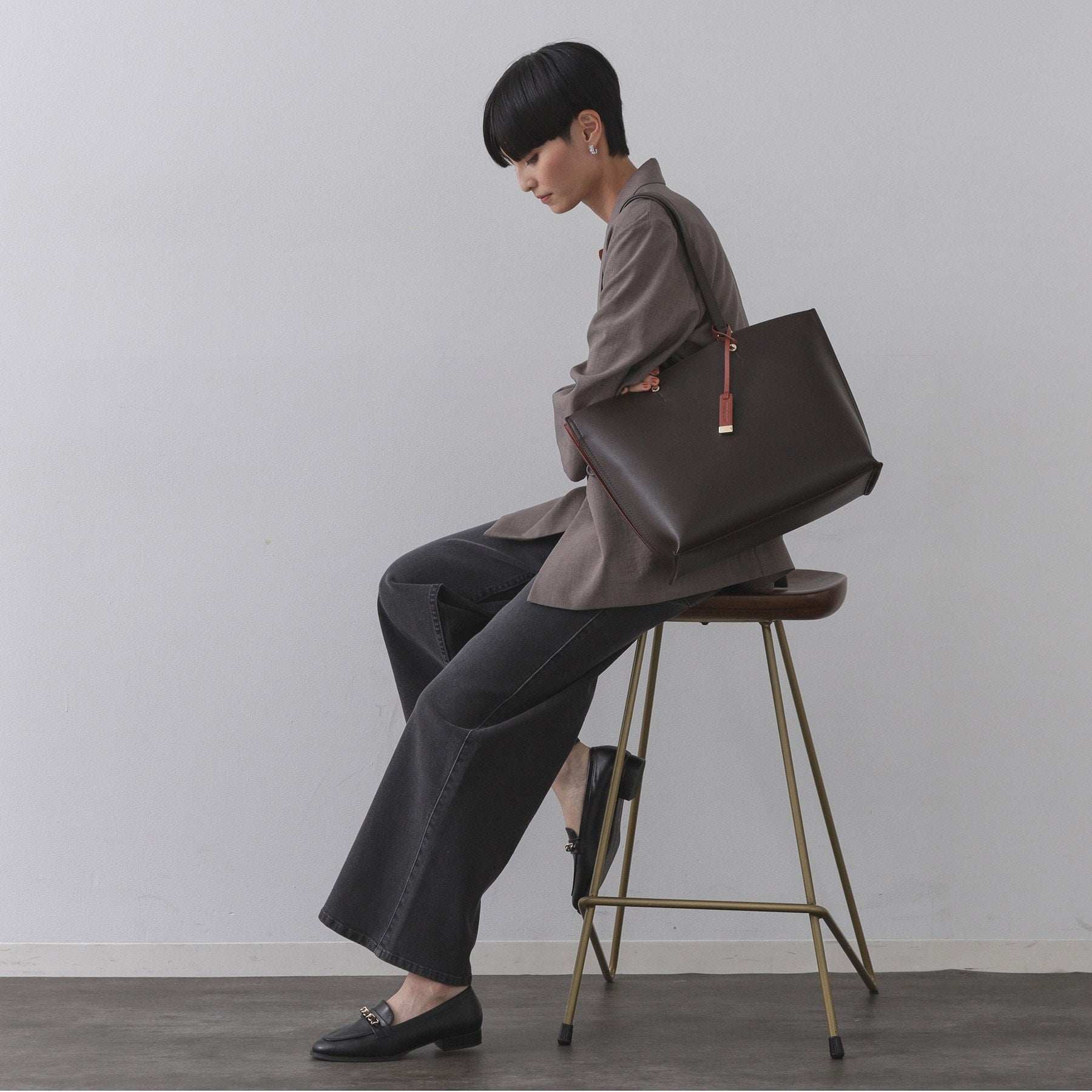 オペーク ドット クリップ OPAQUE.CLIP 【名品/A4サイズ対応】バイカラースムーストートバッグ (ブラウン(544)) ブラウン(544)