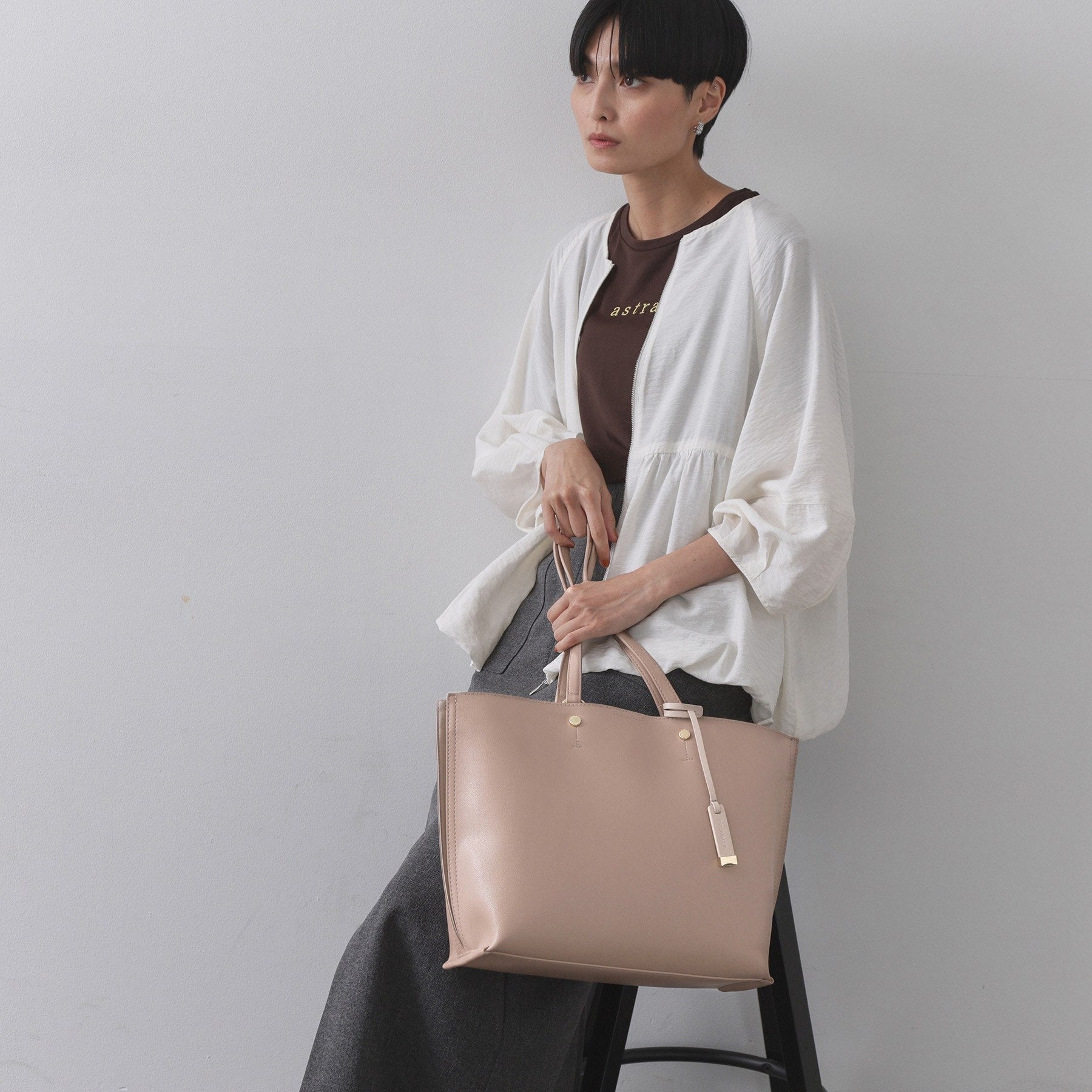 オペーク ドット クリップ OPAQUE.CLIP 【名品/A4サイズ対応】バイカラースムーストートバッグ (ブラウン(544)) ブラウン(544)