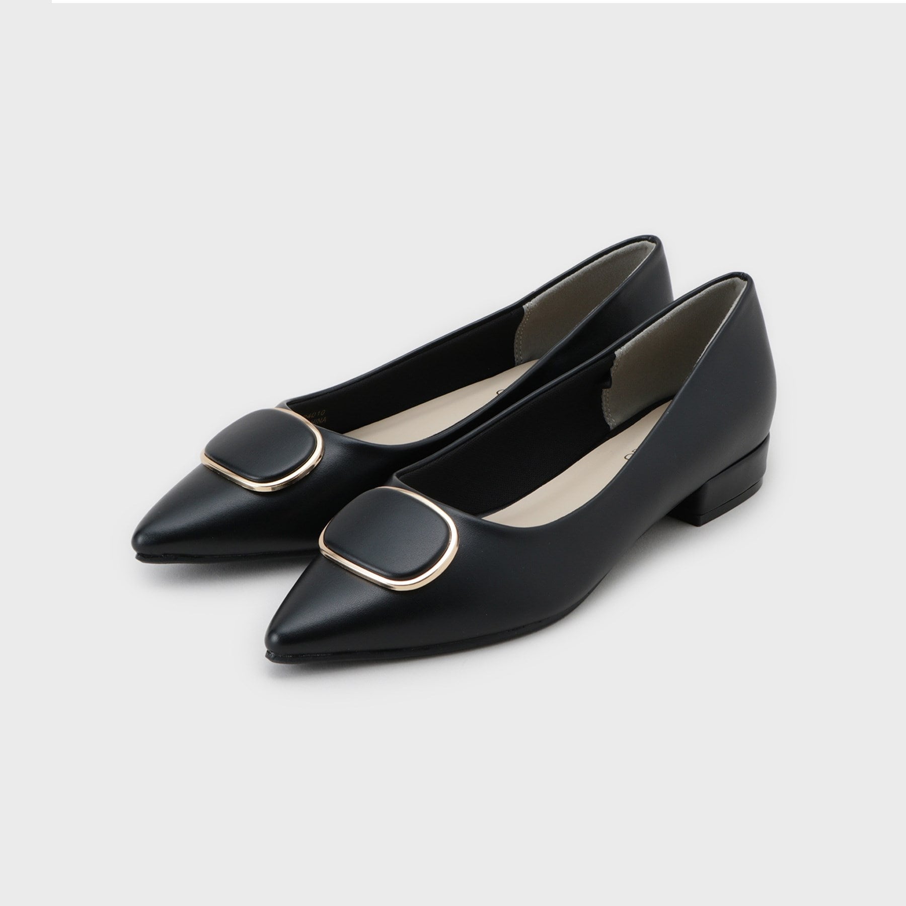 オペーク ドット クリップ OPAQUE.CLIP 【抗菌防臭加工/通勤対応可能】デザインバックルポインテッドパンプス (ブラック(019)) ブラック(019)